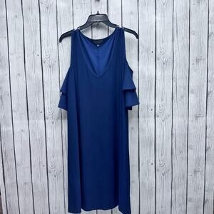Luxology Cold Shoulder Navy Dress Size Large